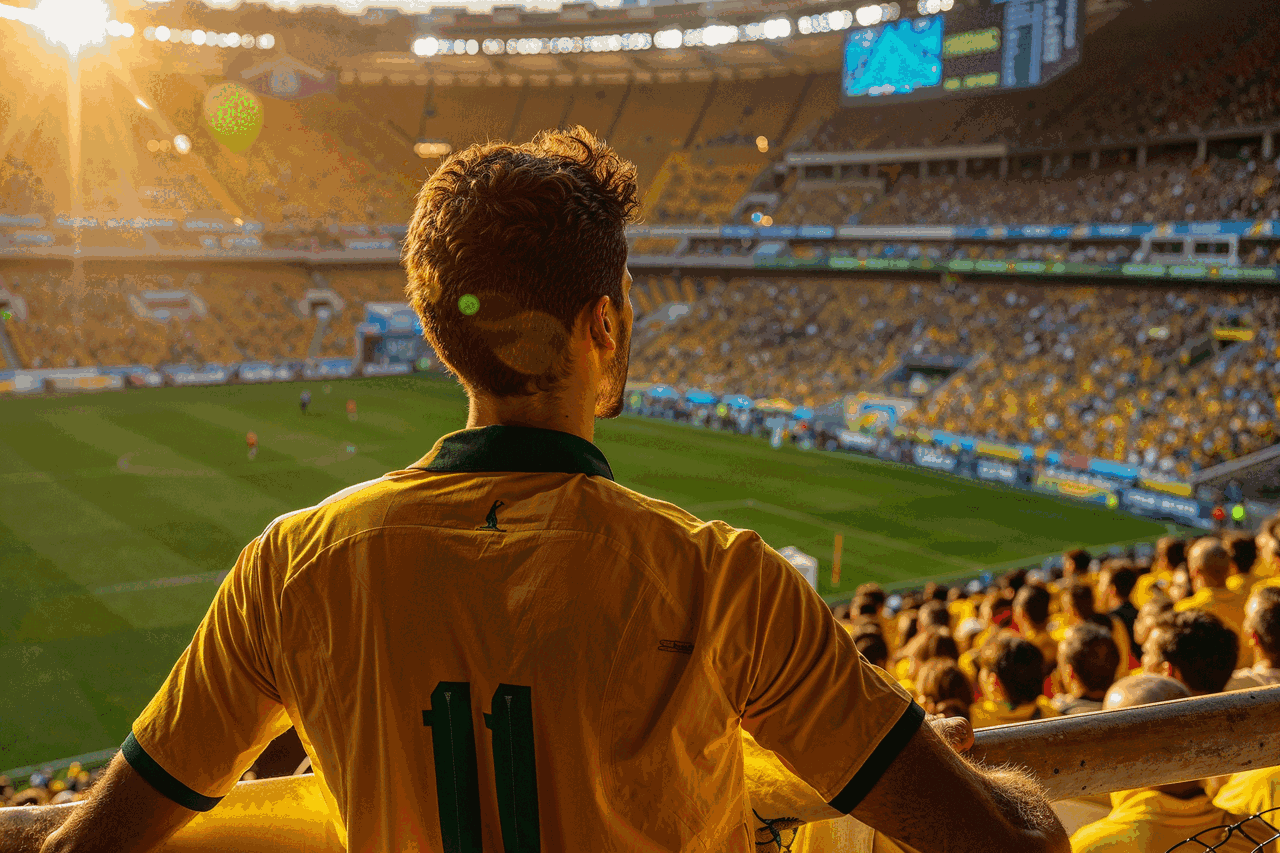 Torcedor brasileiro no estádio da Copa do Mundo 2026